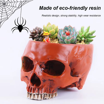 Resin Skull Flower Pot